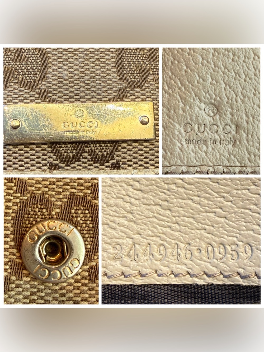 Gucci Brown GG Supreme Flap Wallet with Metal Plaque - Picture 12 of 14